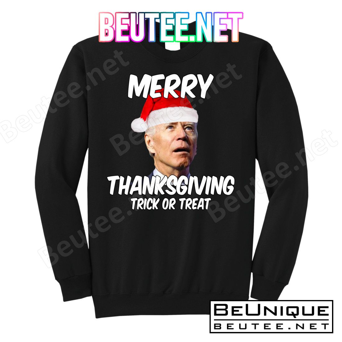 Merry Thanksgiving Trick Or Treat Funny Christmas Joe Biden T-Shirts