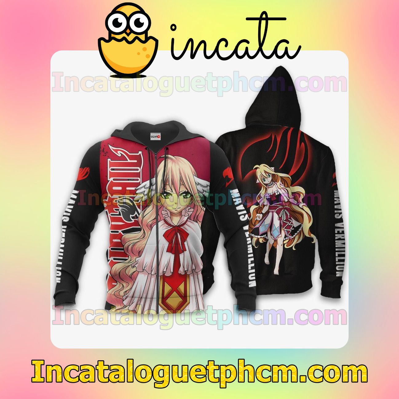 Mavis Vermillion Fairy Tail Anime Merch Stores Clothing Merch Zip Hoodie Jacket Shirts