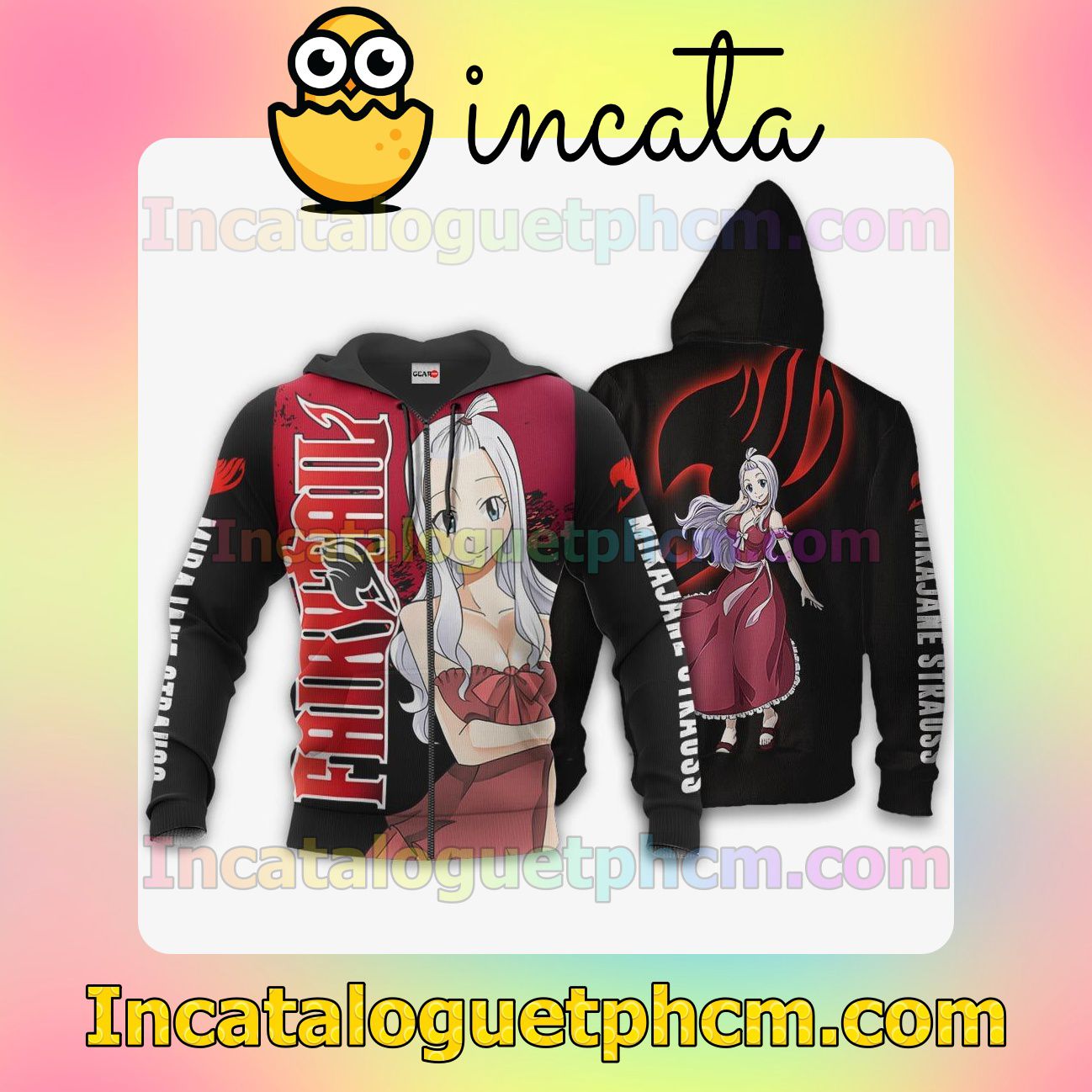 Mirajane Strauss Fairy Tail Anime Merch Stores Clothing Merch Zip Hoodie Jacket Shirts