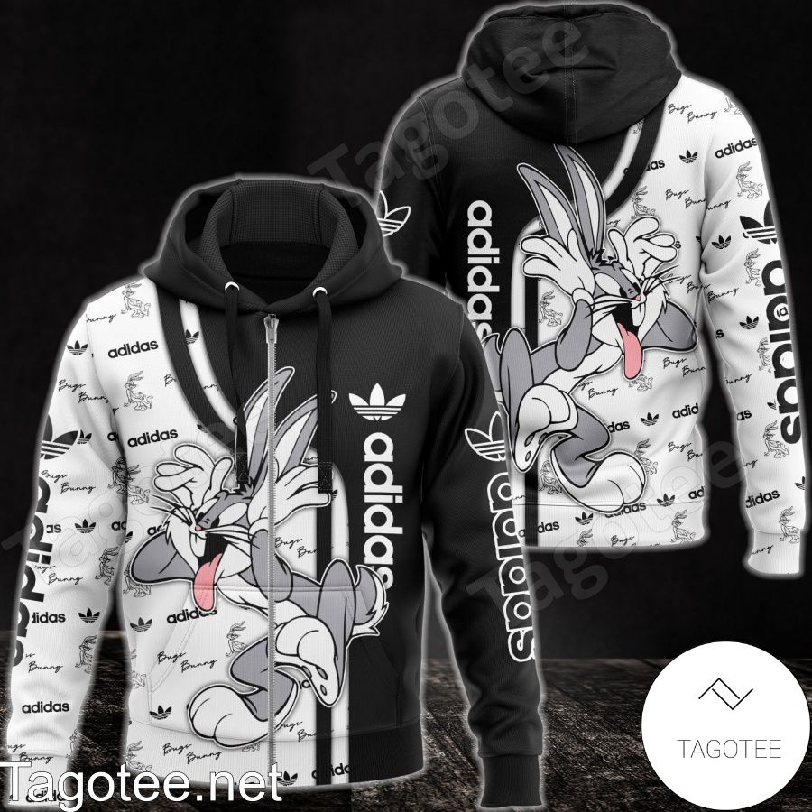 Adidas With Bugs Bunny Black And White Hoodie