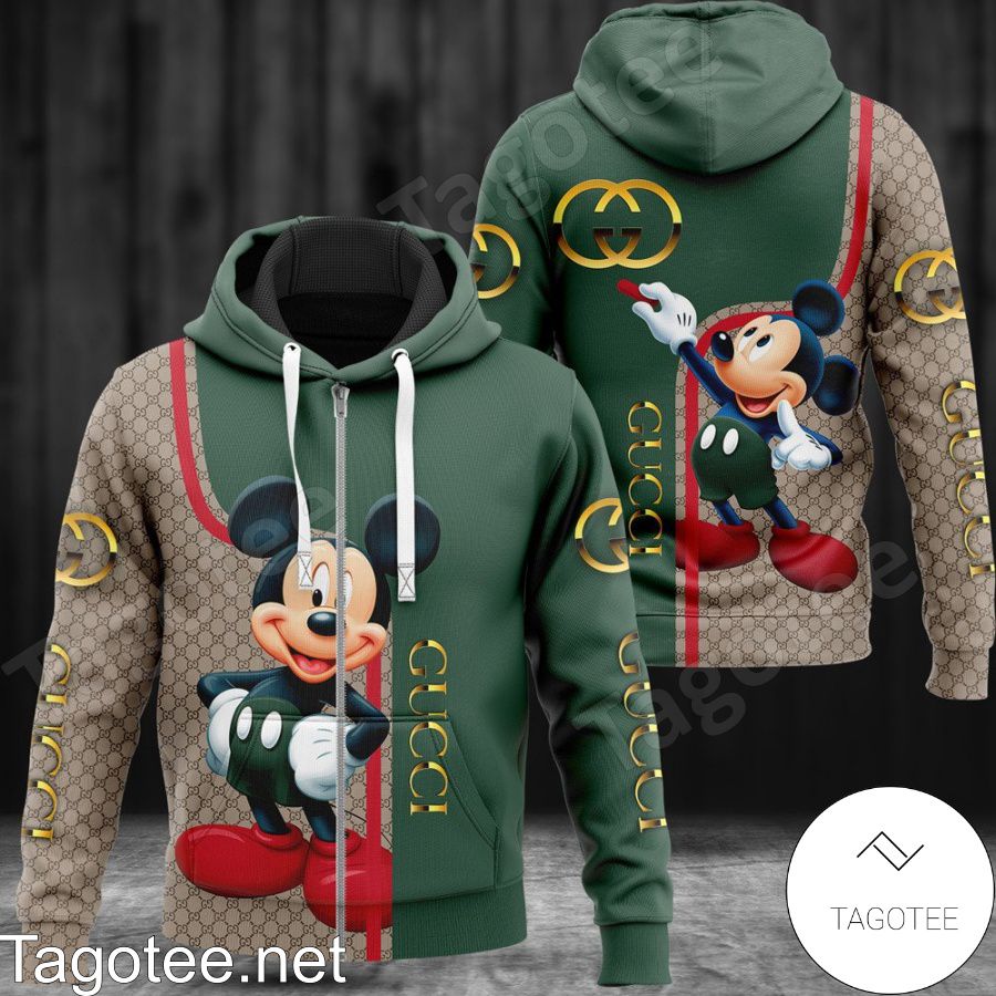 Gucci Mickey Mouse Monogram Mix Green Hoodie