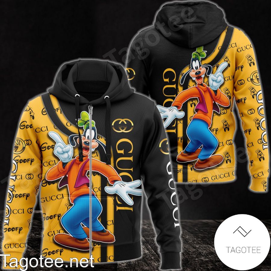 Gucci With Goofy Black And Yellow Hoodie