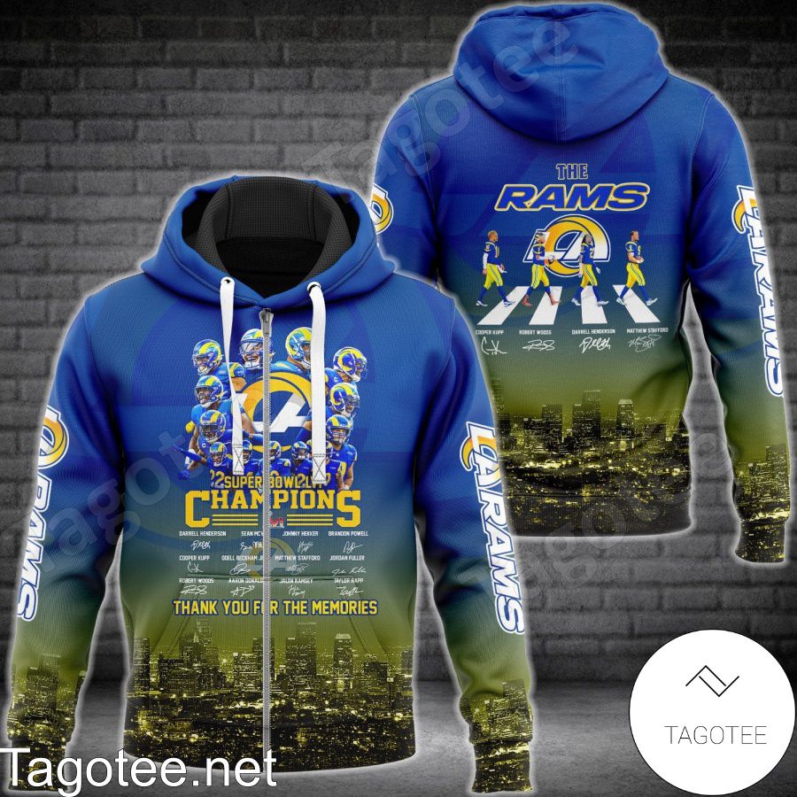Los Angeles Rams Super Bowl Champions Thank You For The Memories Signatures Hoodie