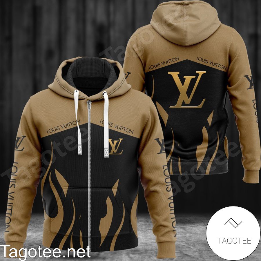 Louis Vuitton Fire Pattern Black And Brown Hoodie
