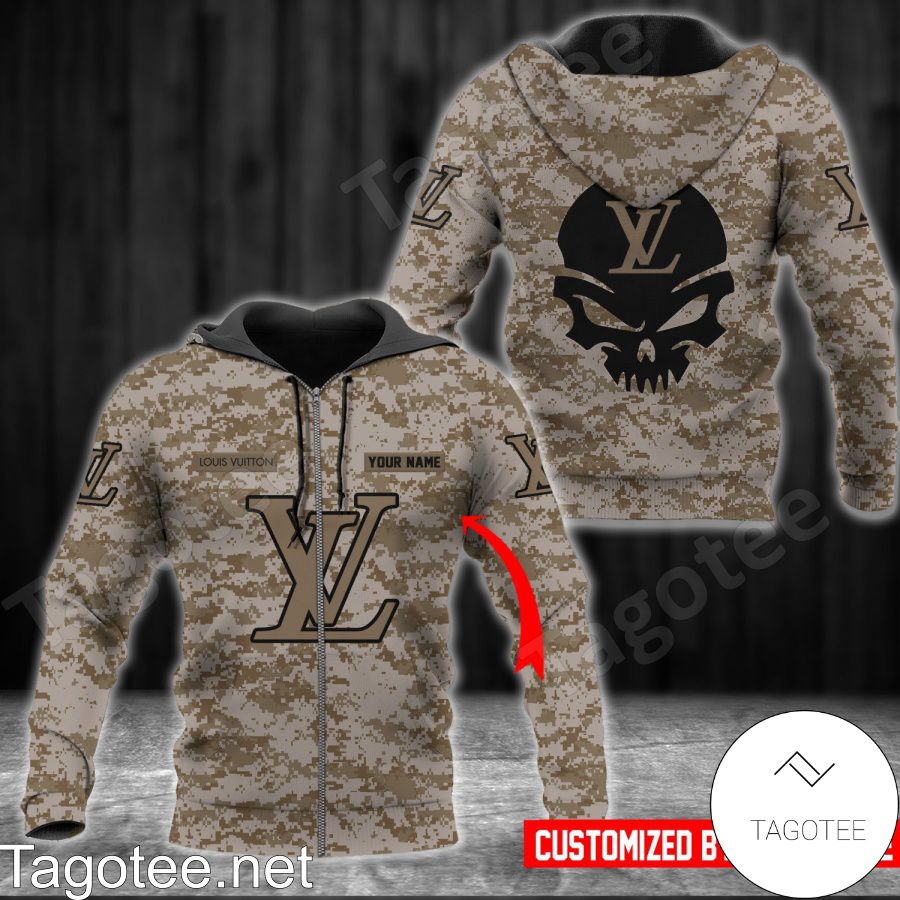 Personalized Louis Vuitton Camouflage Skull Hoodie
