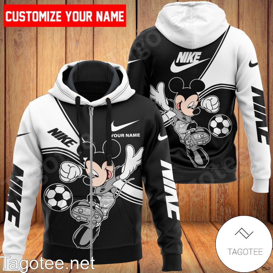 Personalized Nike Mickey Mouse Playing Soccer Hoodie