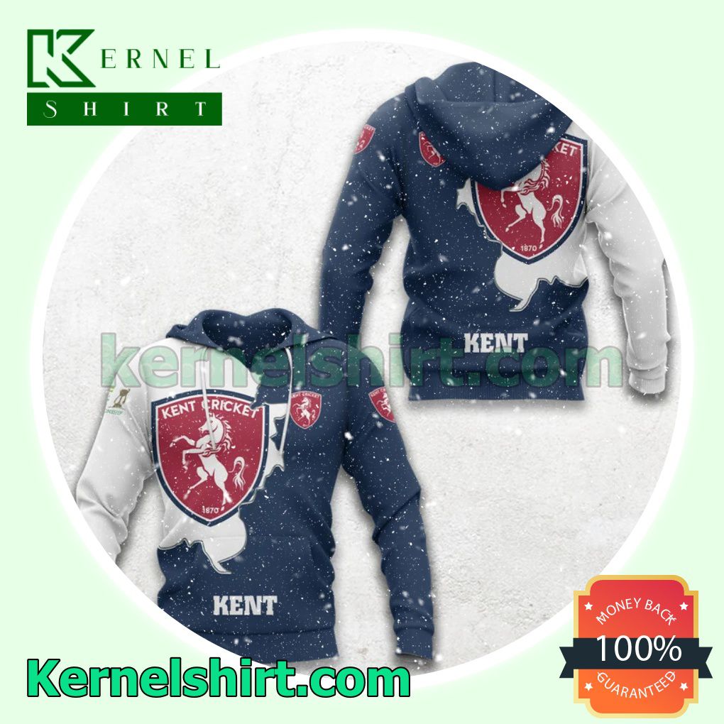 Kent County Cricket Club All Over Print Pullover Hoodie Zipper