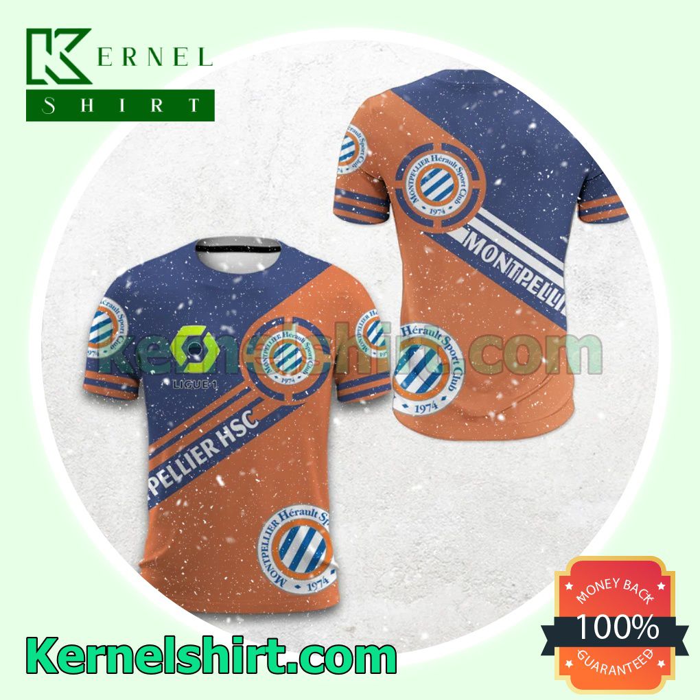 Montpellier Hsc Ligue 1 All Over Print Pullover Hoodie Zipper