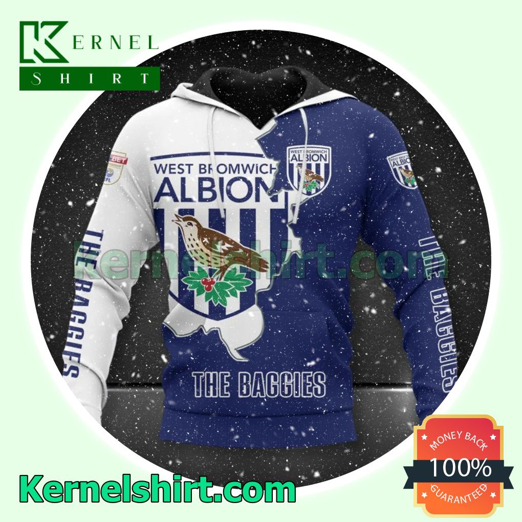 West Bromwich Albion FC The Baggies All Over Print Pullover Hoodie Zipper